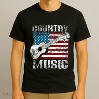 American Flag Guitar Player Funny Country Music Lover T-Shirt thumb 3
