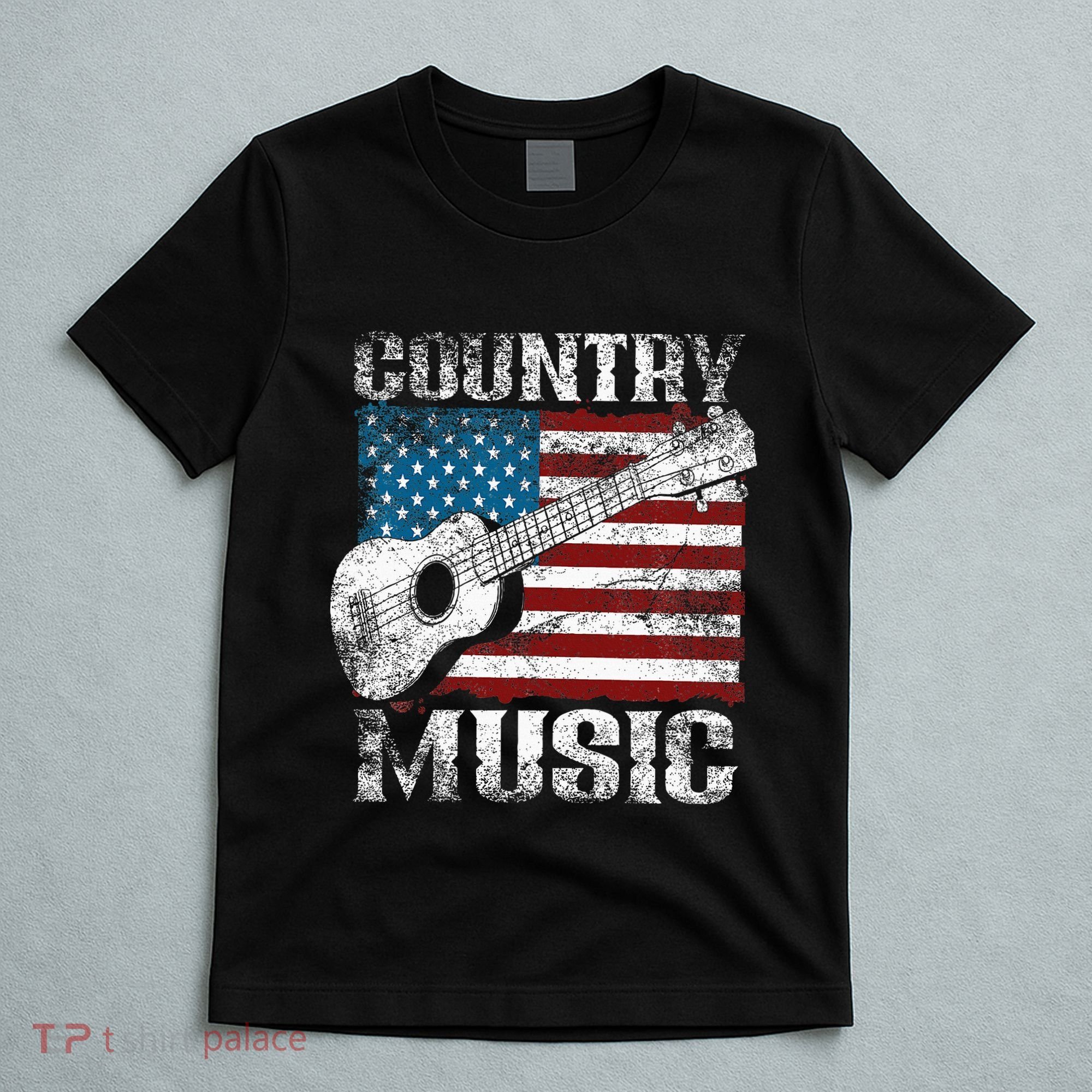 American Flag Guitar Player Funny Country Music Lover T-Shirt