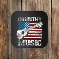 American Flag Guitar Player Funny Country Music Lover Coaster thumb 0