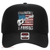 American Flag Guitar Player Funny Country Music Lover Hat thumb 0