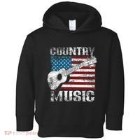 American Flag Guitar Player Funny Country Music Lover Toddler Hoodie thumb 0