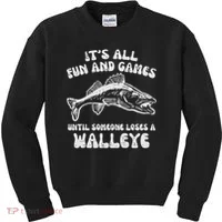 All Fun Games Until Loses Walleye  Kids Sweatshirt thumb 0
