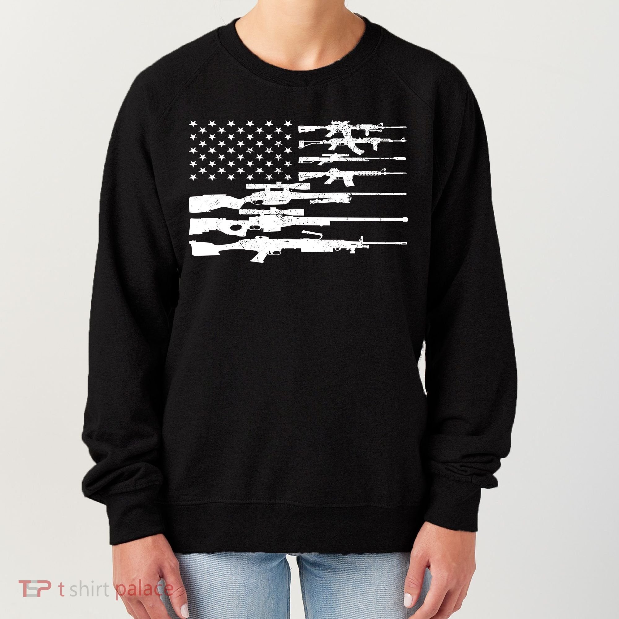 American Flag Gun Patriot Women's Sweatshirt