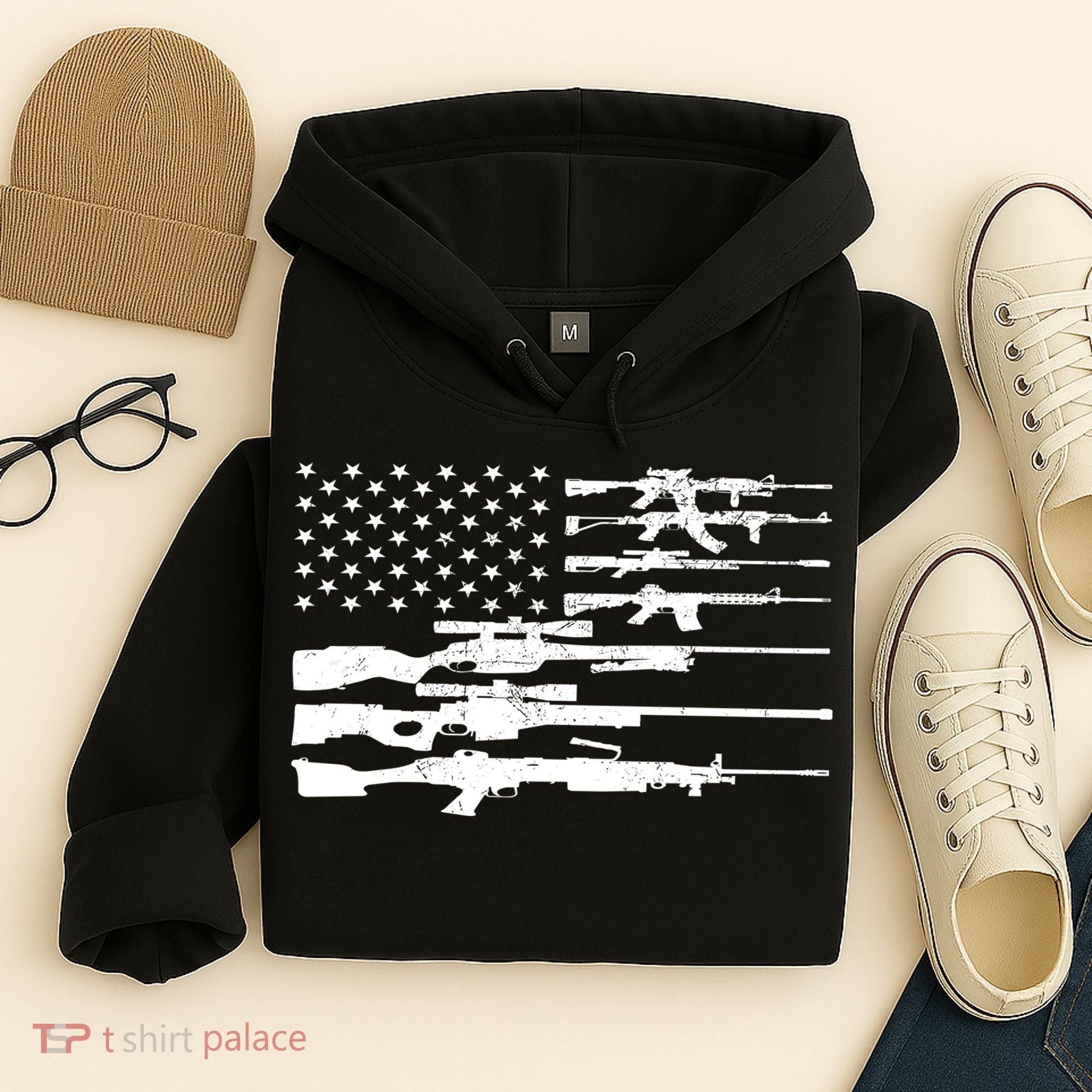 American Flag Gun Patriot Hoodie