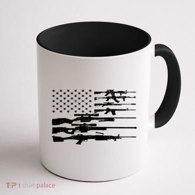 American Flag Gun Patriot Coffee Mug back