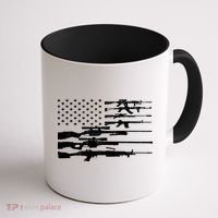 American Flag Gun Patriot Coffee Mug thumb 1
