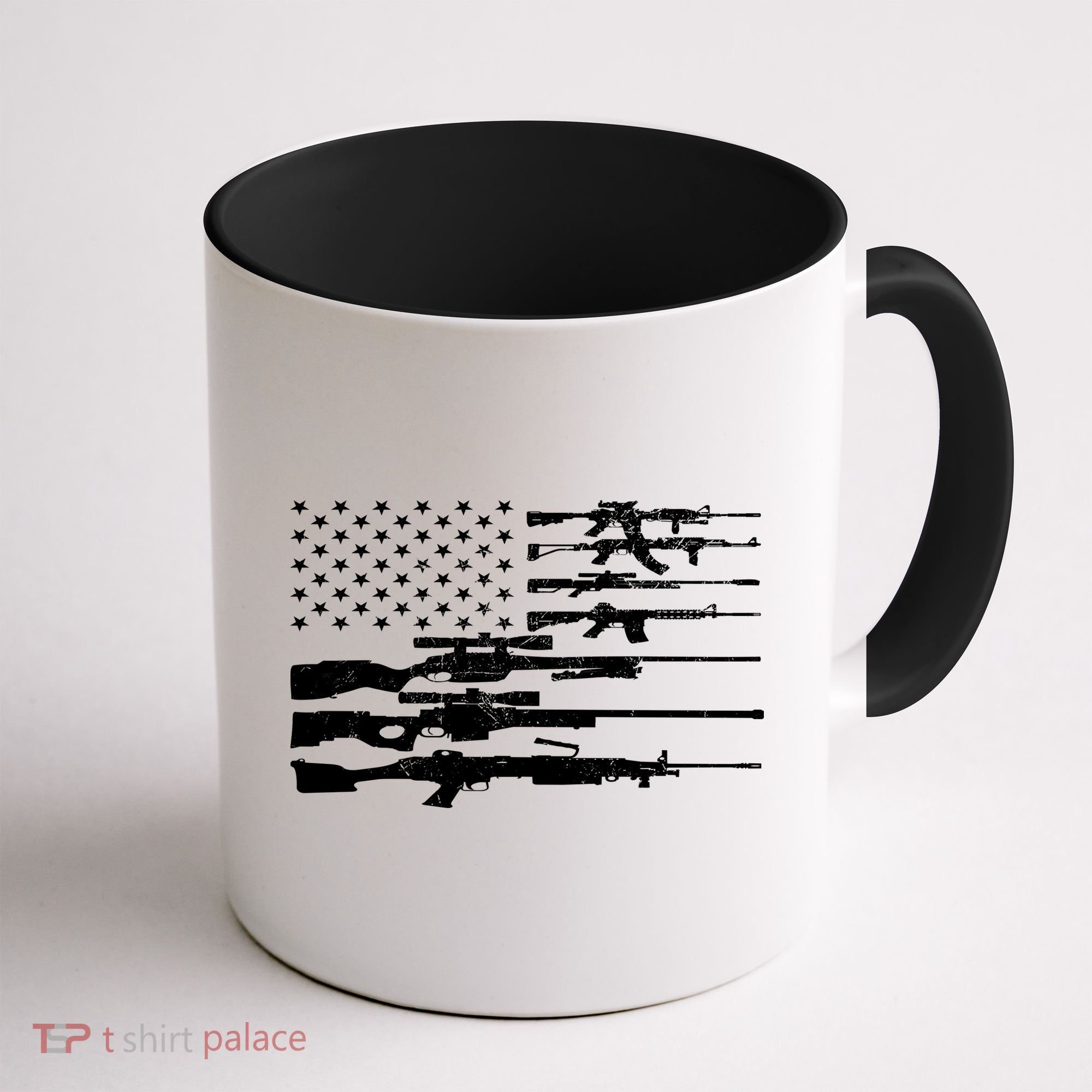 American Flag Gun Patriot Coffee Mug