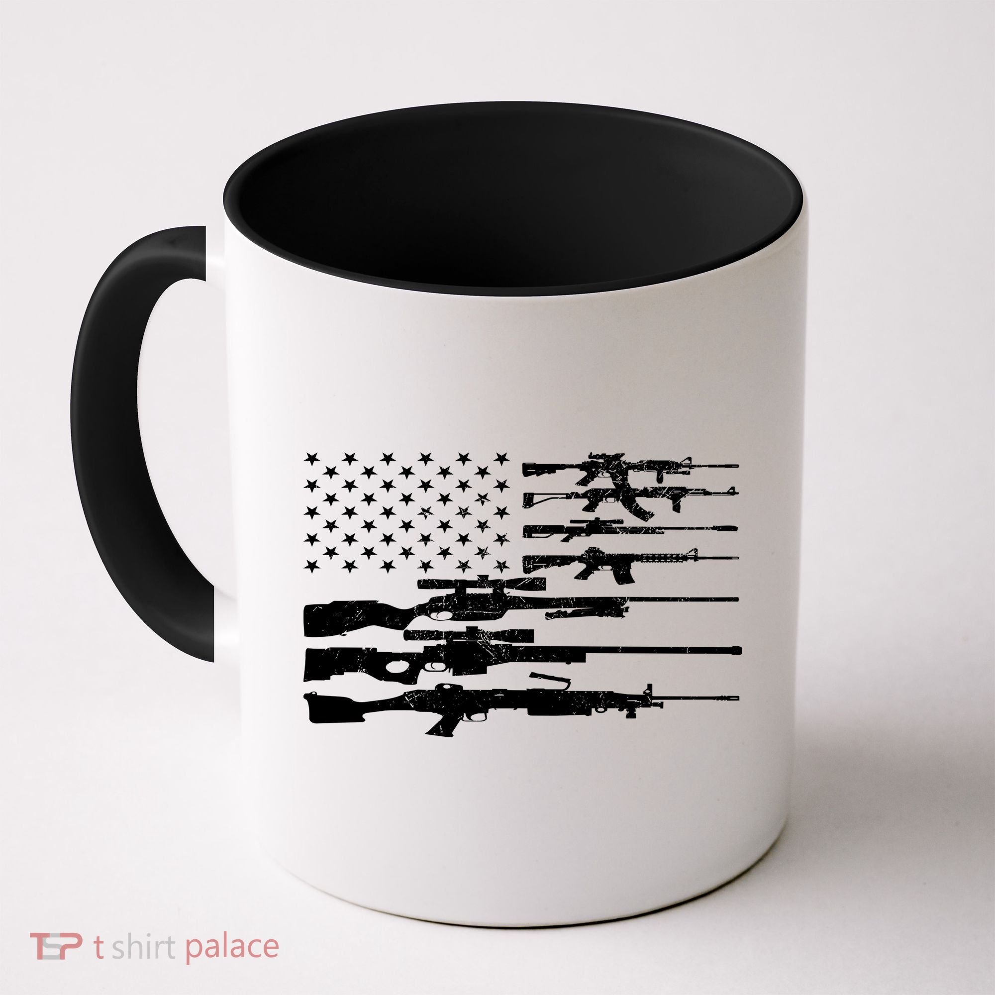 American Flag Gun Patriot Coffee Mug