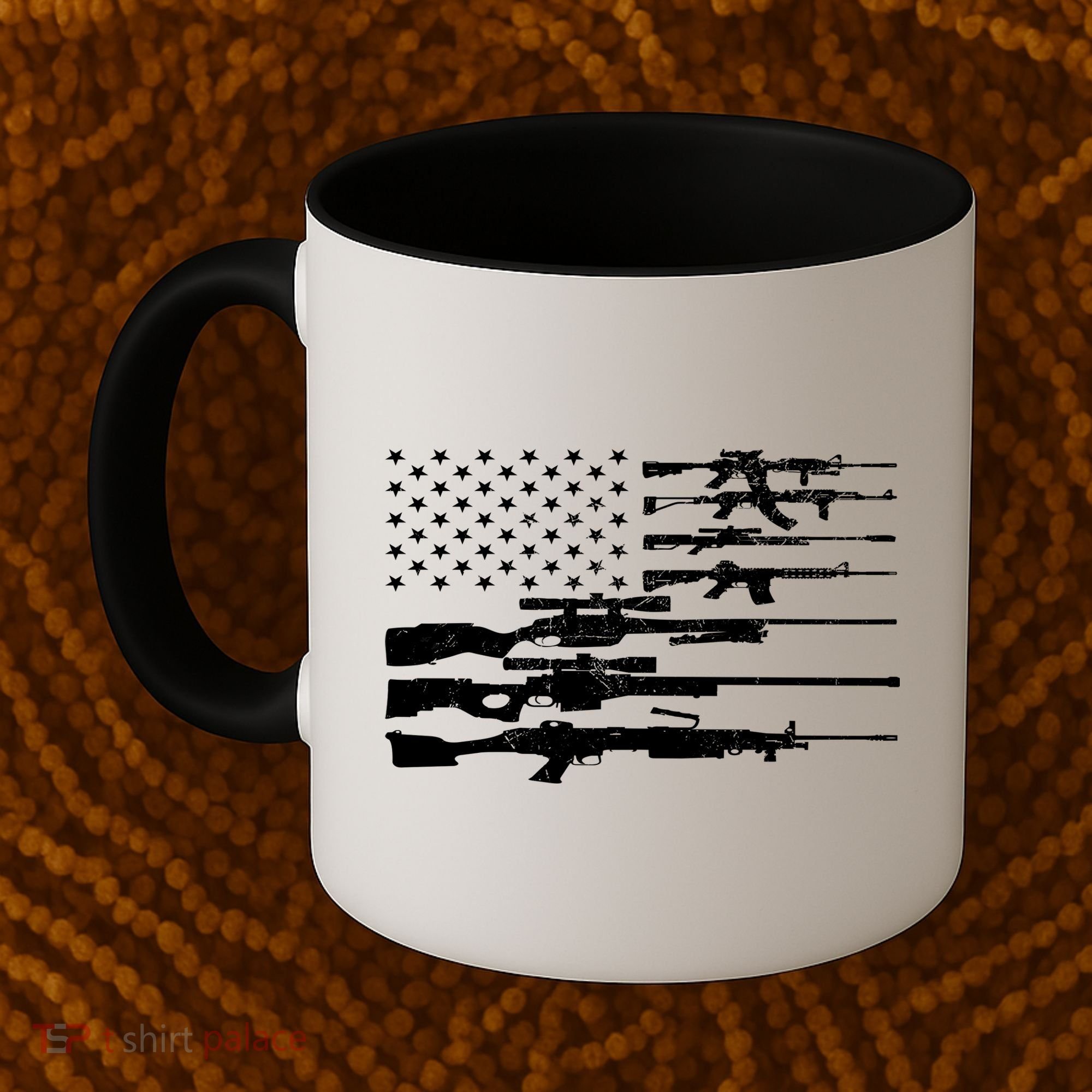 American Flag Gun Patriot Coffee Mug