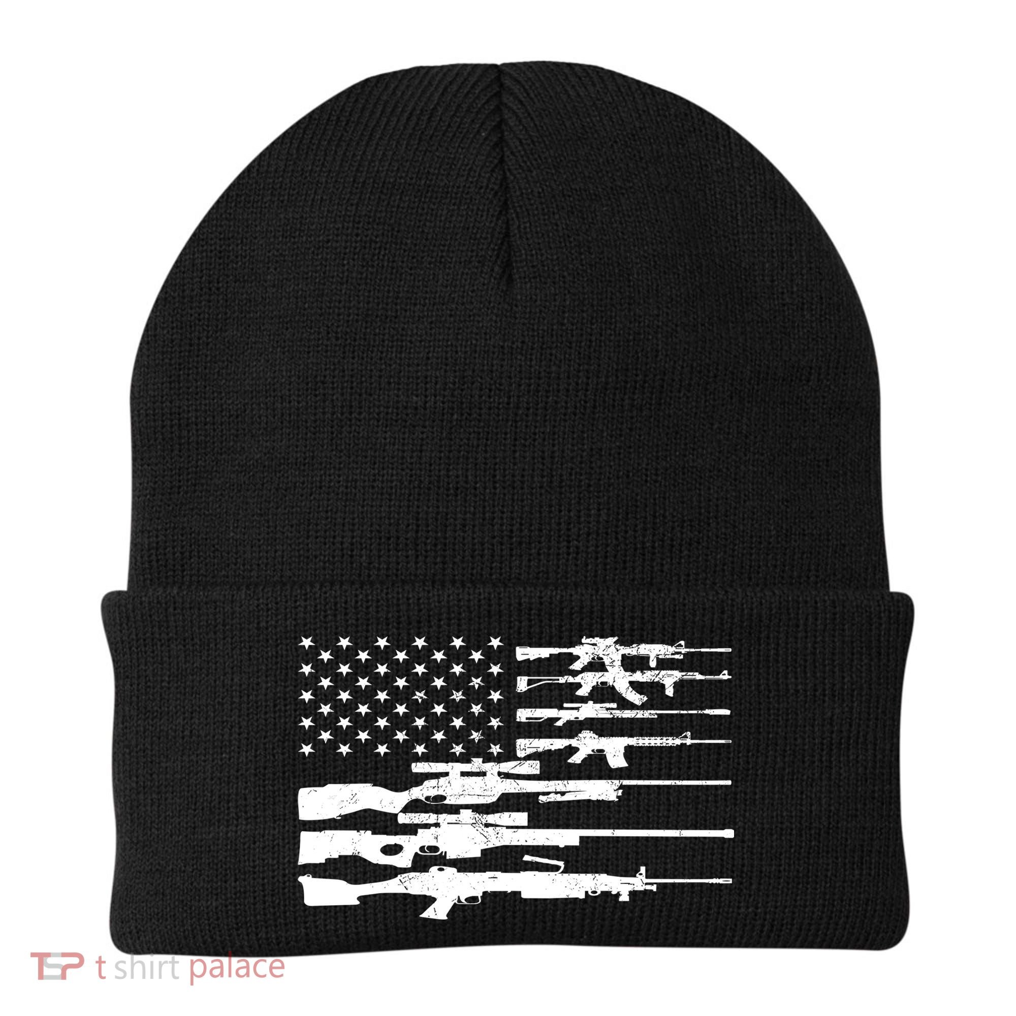 American Flag Gun Patriot Beanie