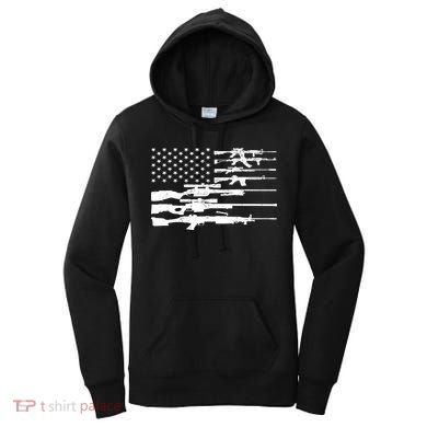 American Flag Gun Patriot Women's Hoodie
