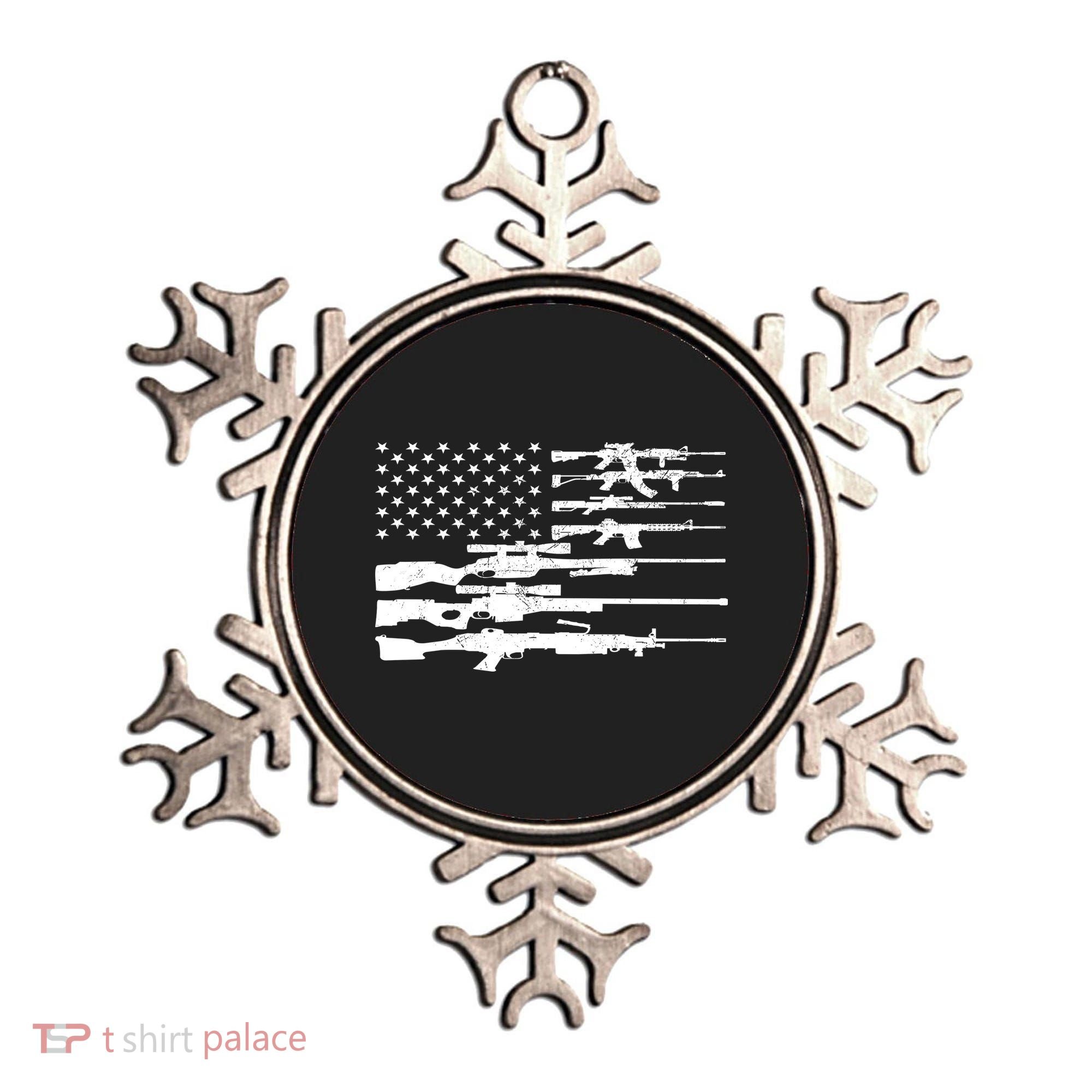American Flag Gun Patriot Ornament
