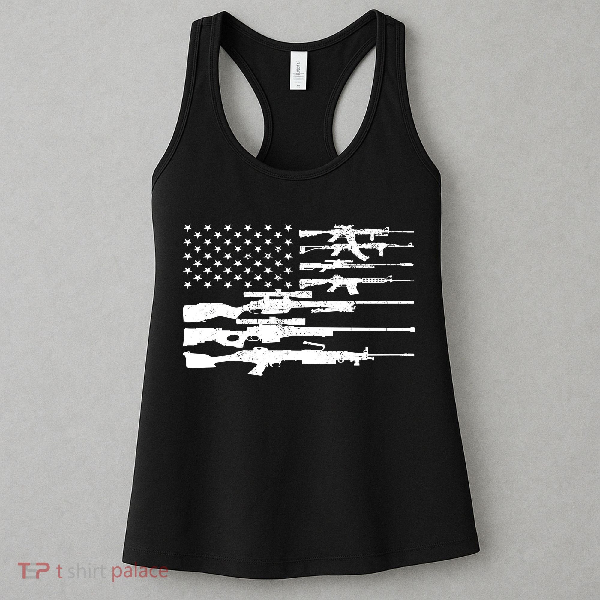 American Flag Gun Patriot Women's Tank Top
