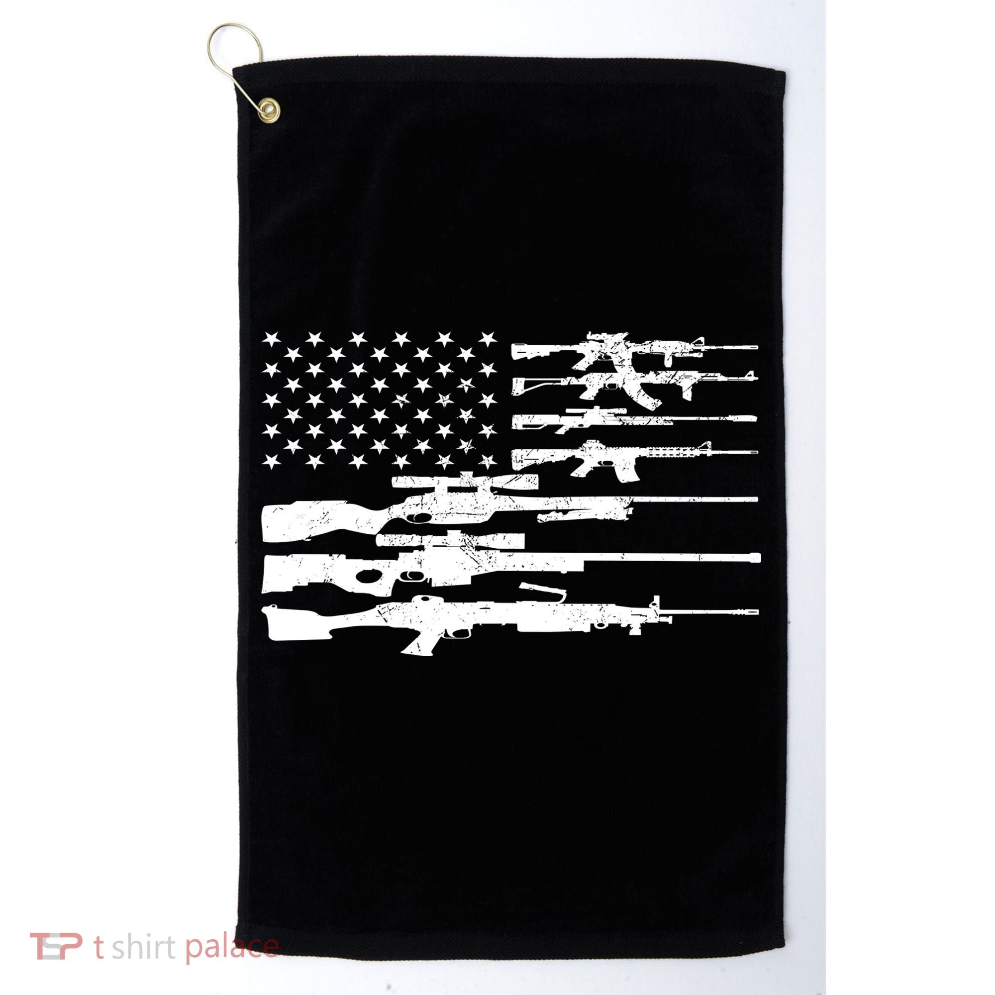 American Flag Gun Patriot Golf Towel