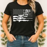 American Flag Gun Patriot Women's T-Shirt thumb 2