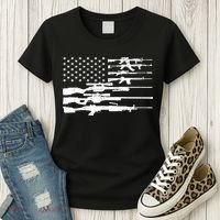 American Flag Gun Patriot Women's T-Shirt thumb 3
