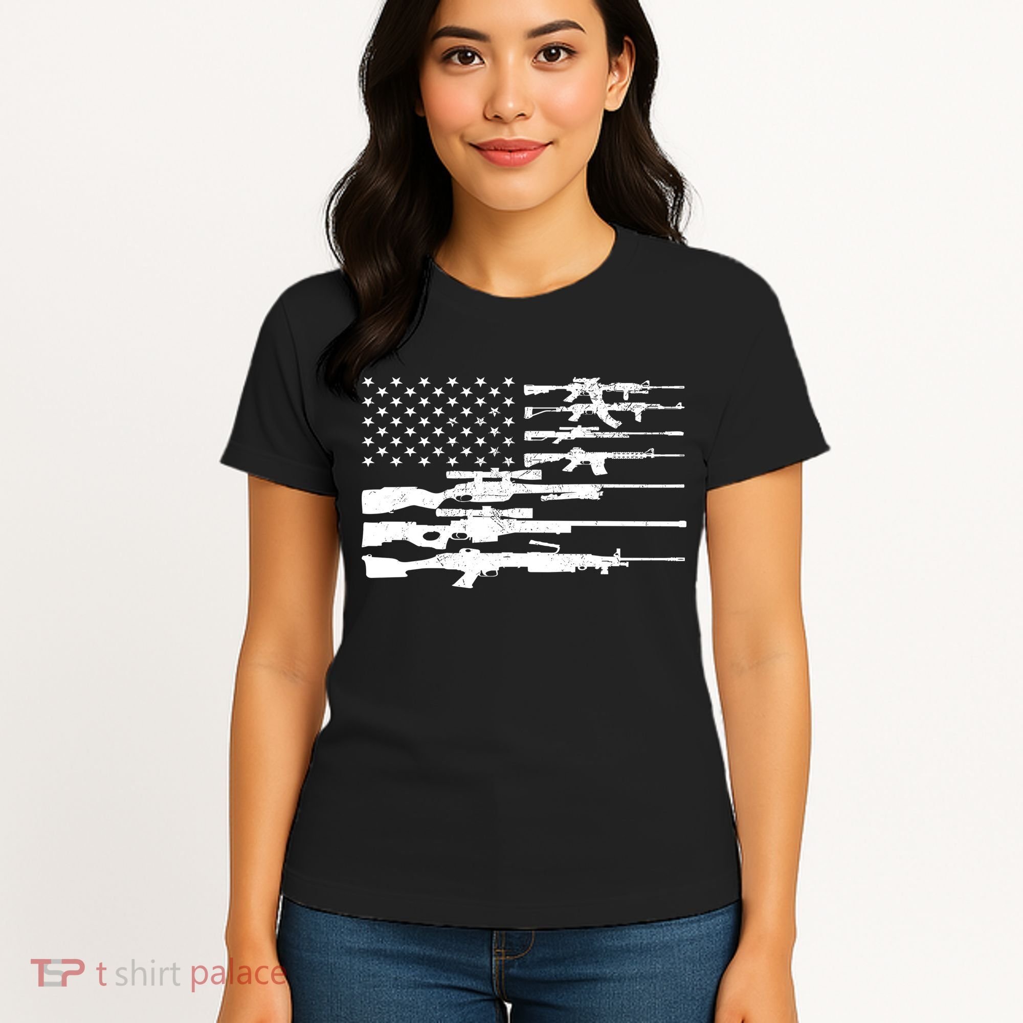 American Flag Gun Patriot Women's T-Shirt
