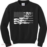 American Flag Gun Patriot Kids Sweatshirt thumb 0