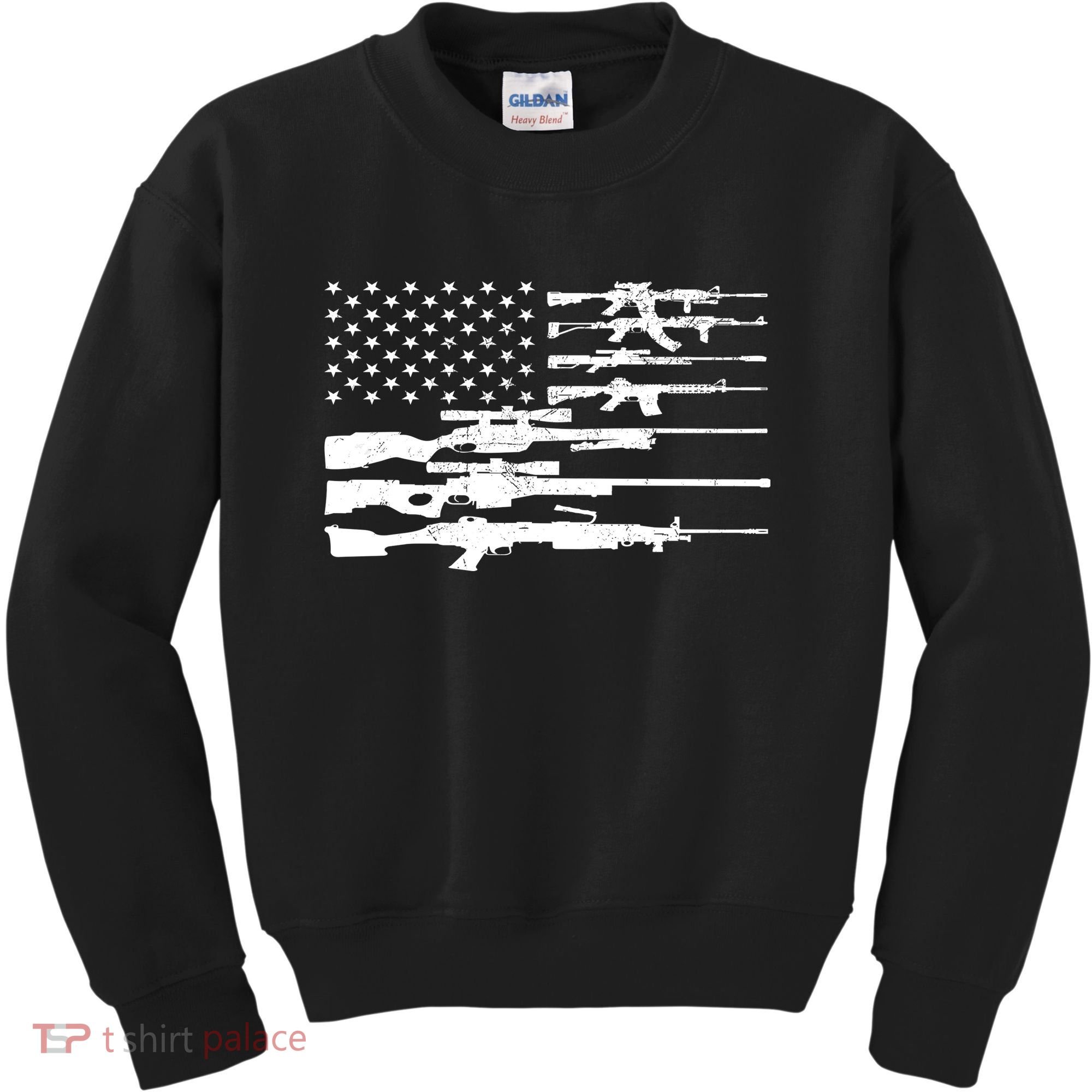 American Flag Gun Patriot Kids Sweatshirt