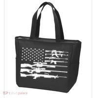 American Flag Gun Patriot Tote Bag thumb 3