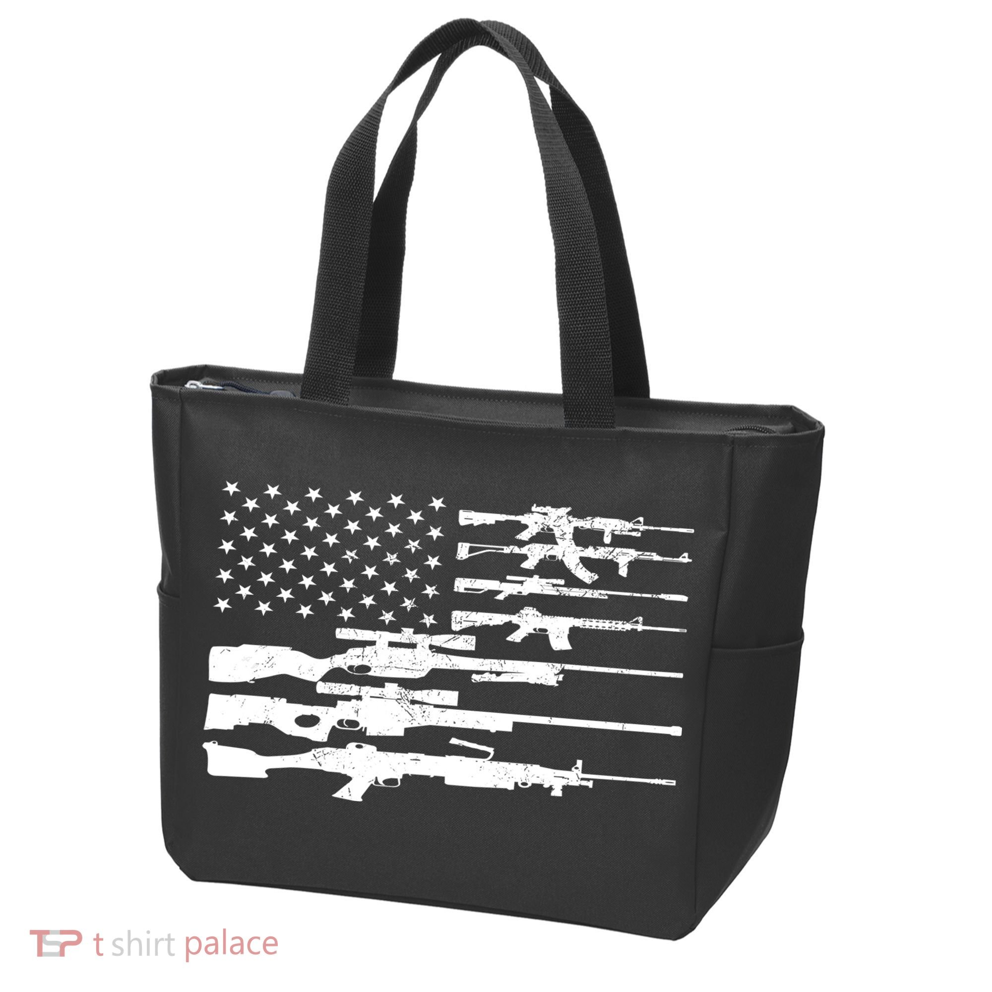 American Flag Gun Patriot Tote Bag