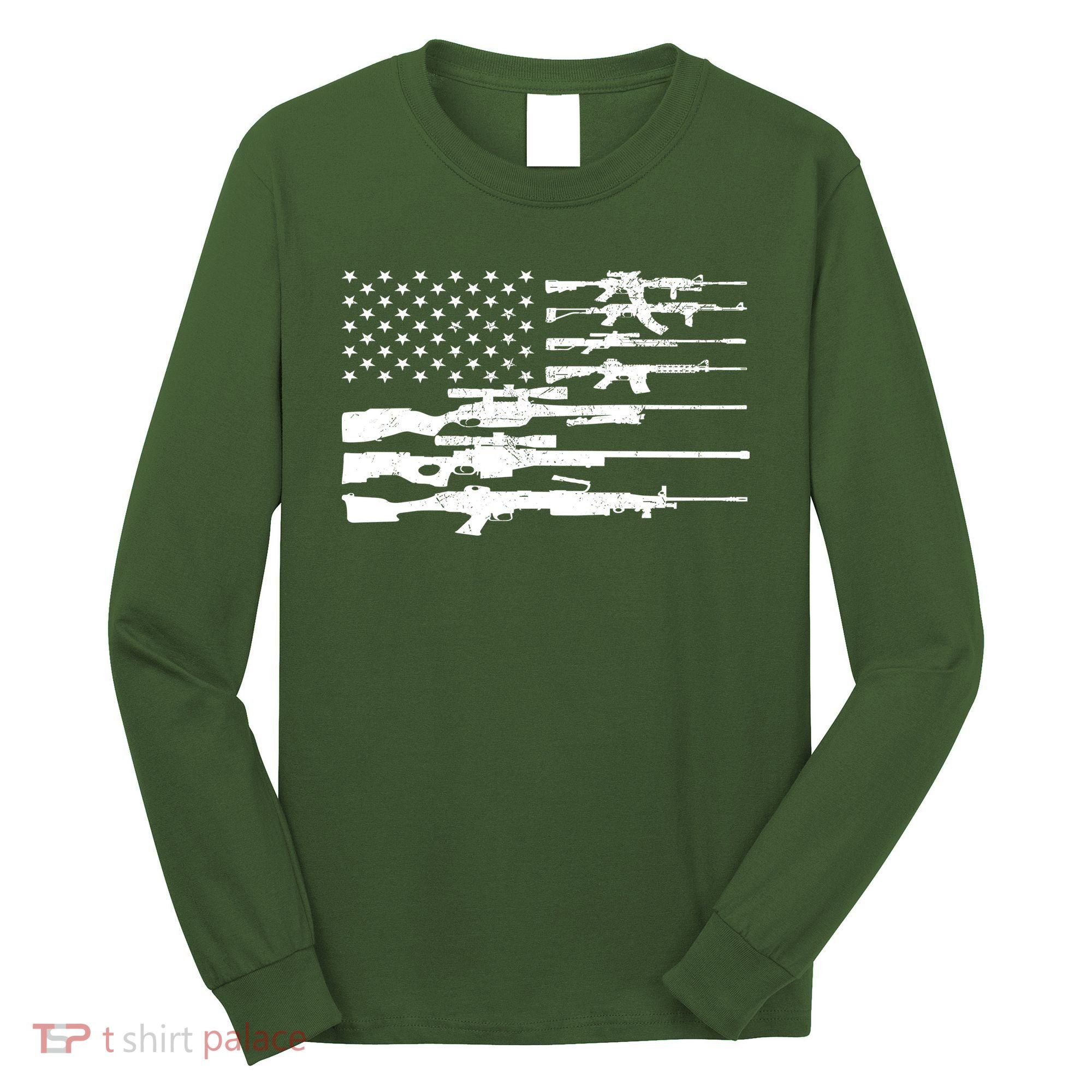 American Flag Gun Patriot Long Sleeve Shirt