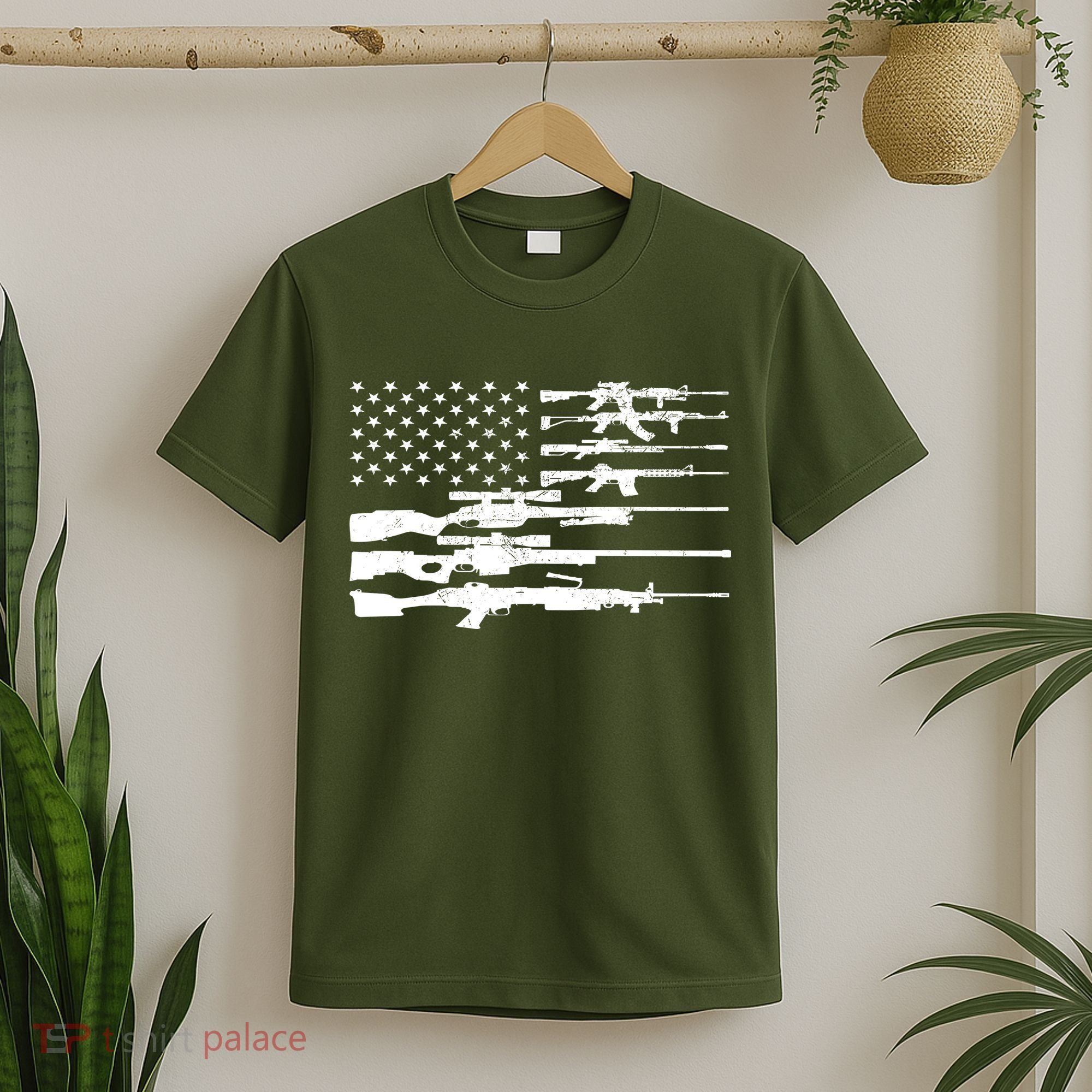 American Flag Gun Patriot T-Shirt