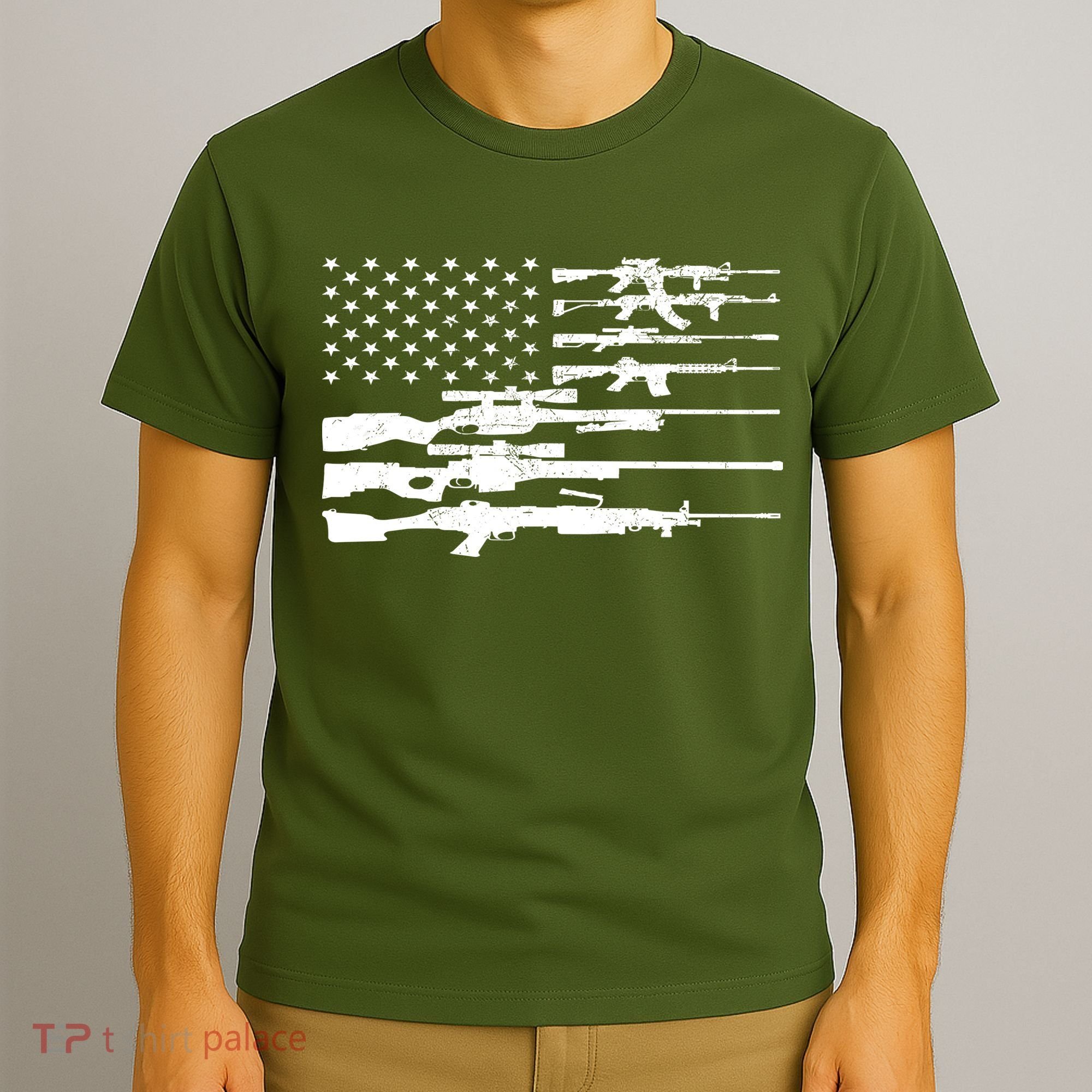 American Flag Gun Patriot T-Shirt