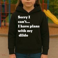 A Funny Gift Sorry I Can't I Have Plans With My Dildo Kids Hoodie thumb 3