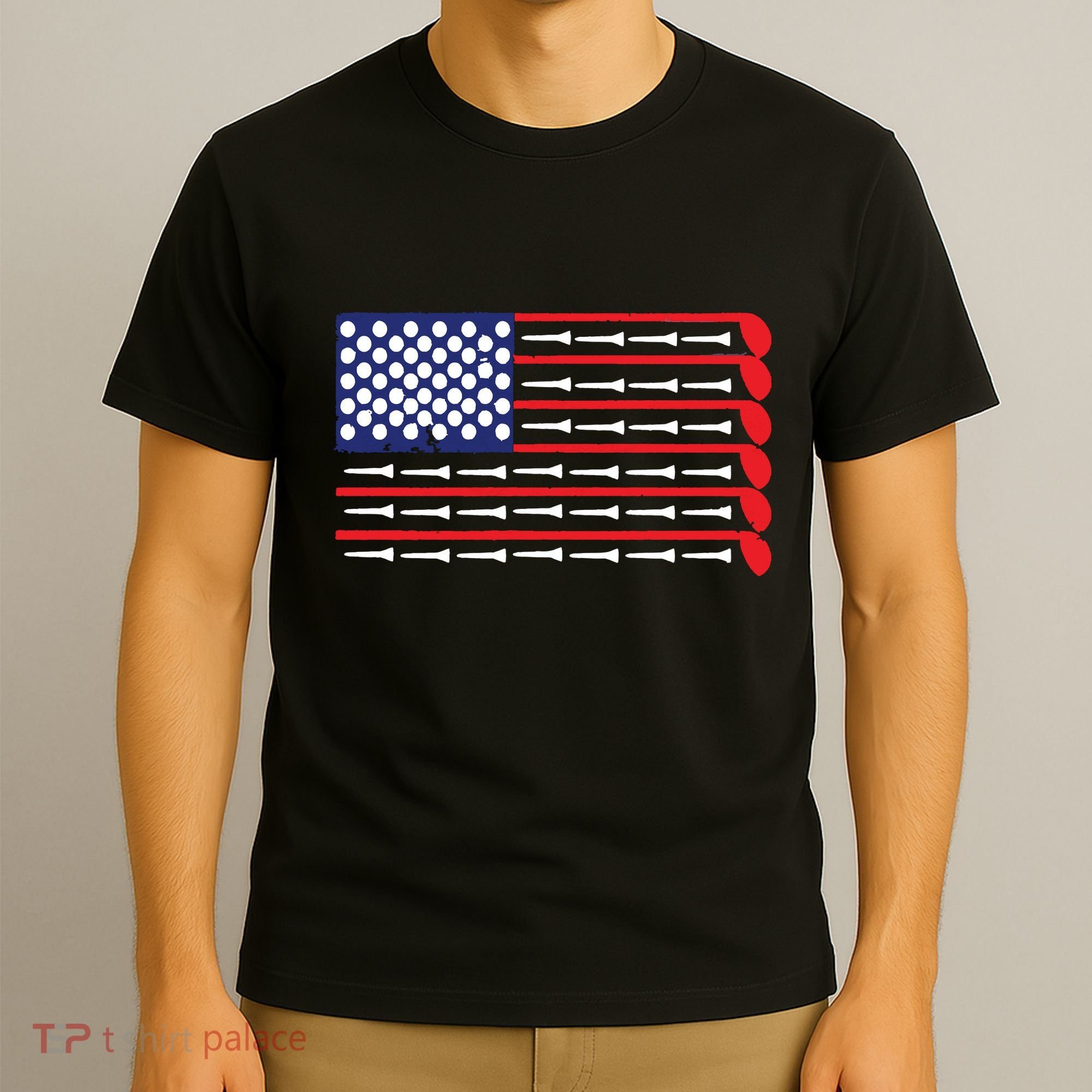 American Flag Golf T-Shirt
