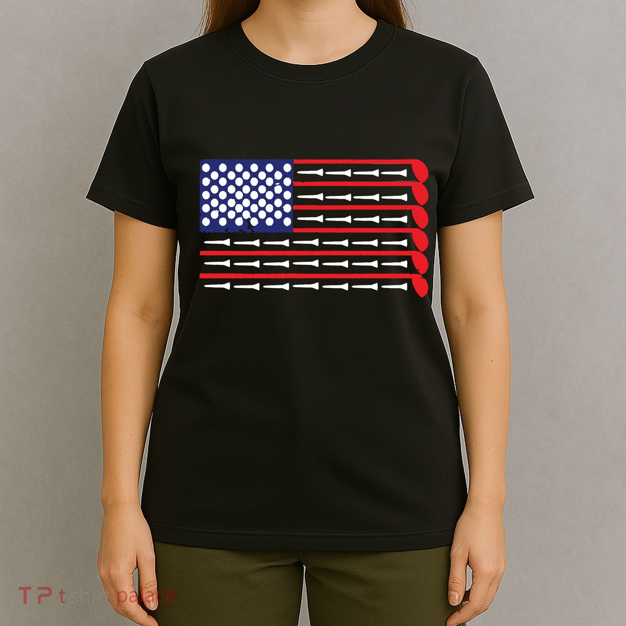 American Flag Golf T-Shirt