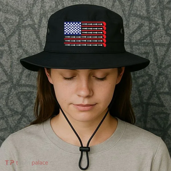 American Flag Golf Bucket Hat