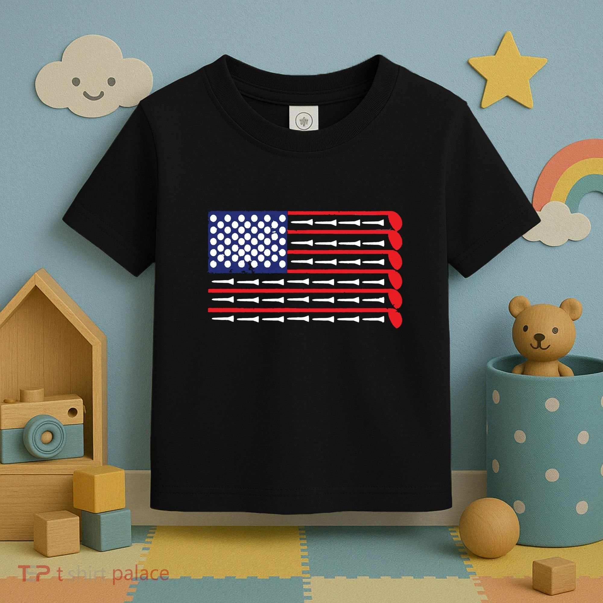 American Flag Golf Toddler T-Shirt