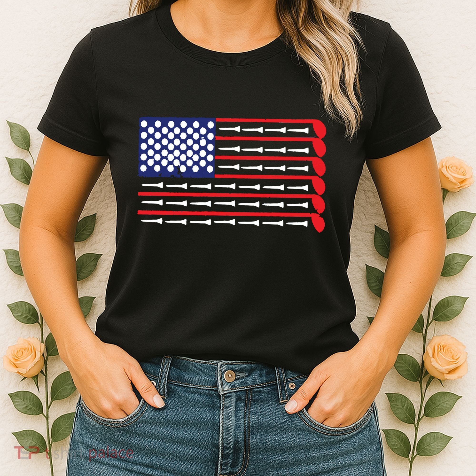 American Flag Golf Women's T-Shirt
