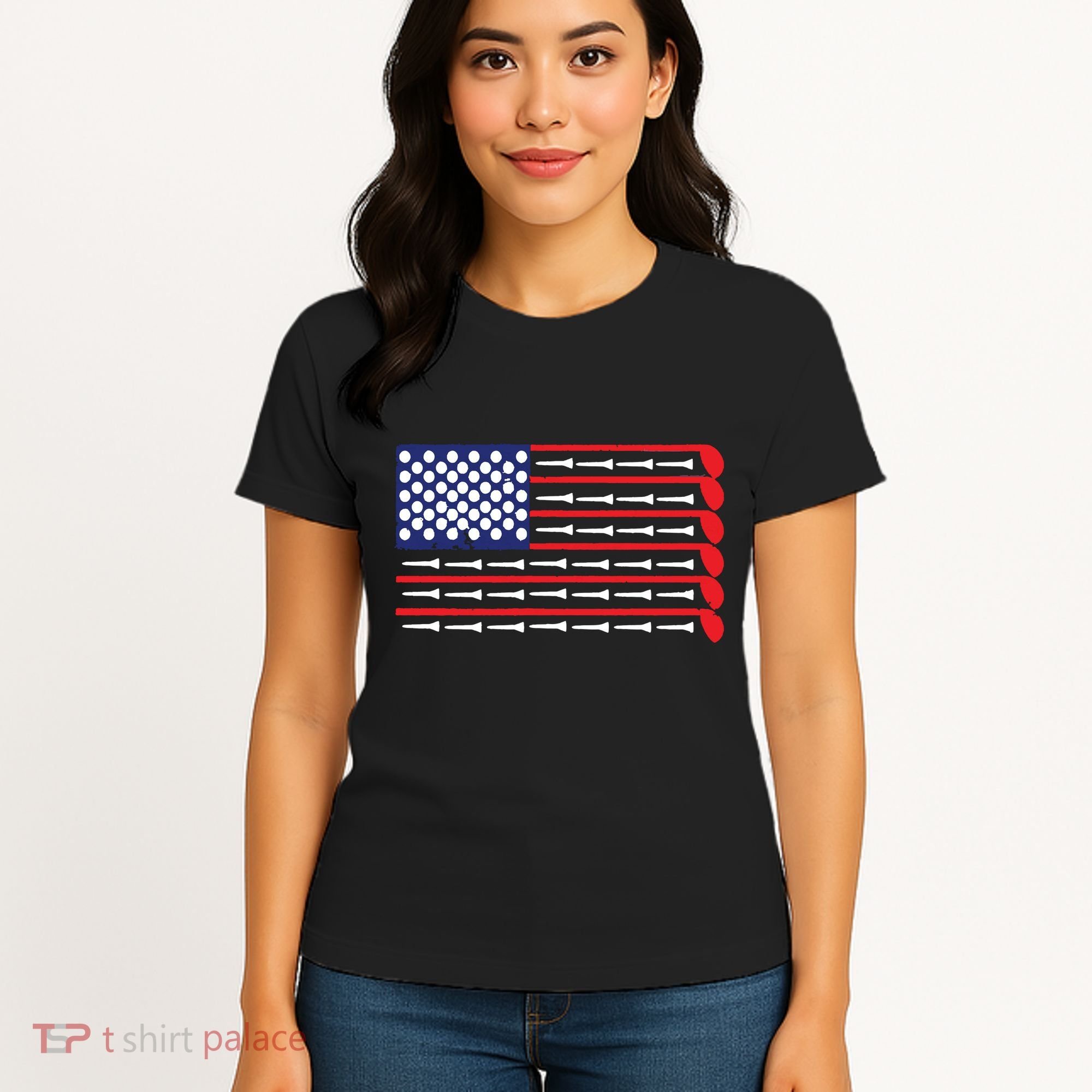 American Flag Golf Women's T-Shirt