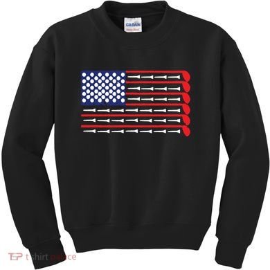 American Flag Golf Kids Sweatshirt