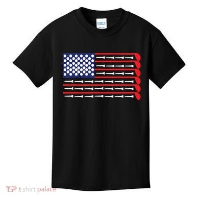 American Flag Golf Kids T-Shirt