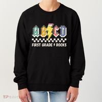 ABCD First Grade Rocks Pencil Lightning Teachers Rock Women's Sweatshirt thumb 0