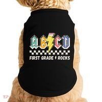 ABCD First Grade Rocks Pencil Lightning Teachers Rock Doggie Tank thumb 0