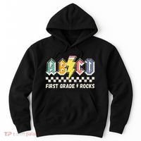 ABCD First Grade Rocks Pencil Lightning Teachers Rock Hoodie thumb 0