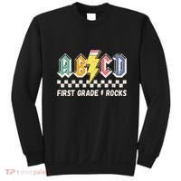 ABCD First Grade Rocks Pencil Lightning Teachers Rock Sweatshirt thumb 0