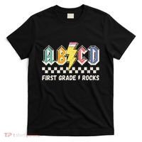 ABCD First Grade Rocks Pencil Lightning Teachers Rock T-Shirt thumb 0