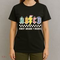 ABCD First Grade Rocks Pencil Lightning Teachers Rock T-Shirt thumb 4