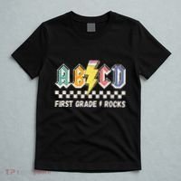 ABCD First Grade Rocks Pencil Lightning Teachers Rock T-Shirt thumb 5