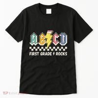 ABCD First Grade Rocks Pencil Lightning Teachers Rock Tall T-Shirt thumb 0