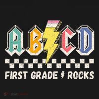 ABCD First Grade Rocks Pencil Lightning Teachers Rock Backpack thumb 2
