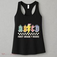ABCD First Grade Rocks Pencil Lightning Teachers Rock Women's Tank Top thumb 3