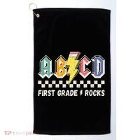 ABCD First Grade Rocks Pencil Lightning Teachers Rock Golf Towel thumb 0