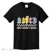 ABCD First Grade Rocks Pencil Lightning Teachers Rock Kids T-Shirt thumb 0