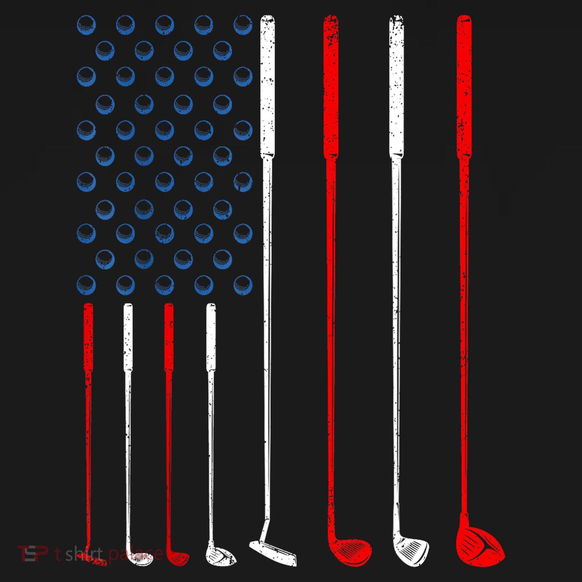 American Flag Golf Clubs Gift Ornament